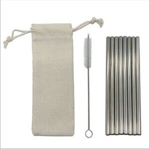 24 Piece Bundle Stainless Steel Silicone Straws